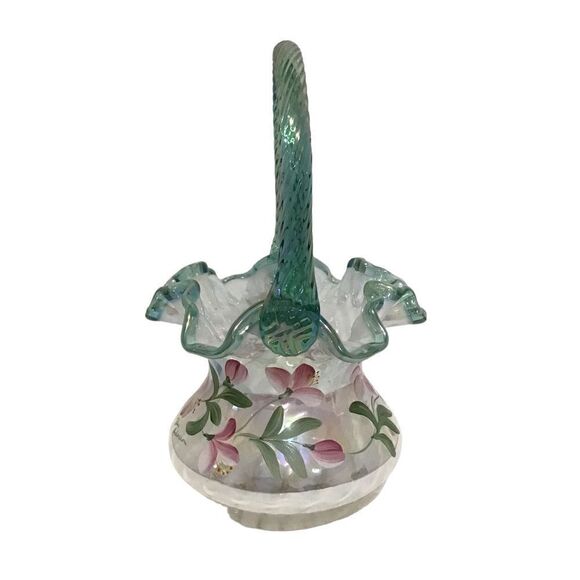 Fenton 90th Anniversary Azalea Spiral Optic Basket - Picture 2 of 7